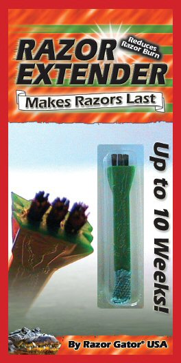 razor gator razor extender extends the life of razors and reduces razor burn and rash